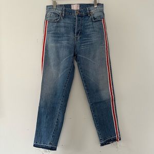 Revice ankle jeans with red side stripes